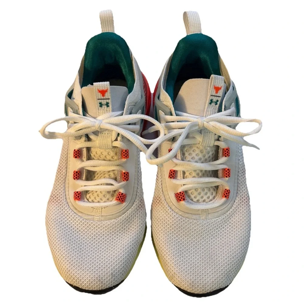Under Armour White Teal Coral Gradient Athletic Shoes
